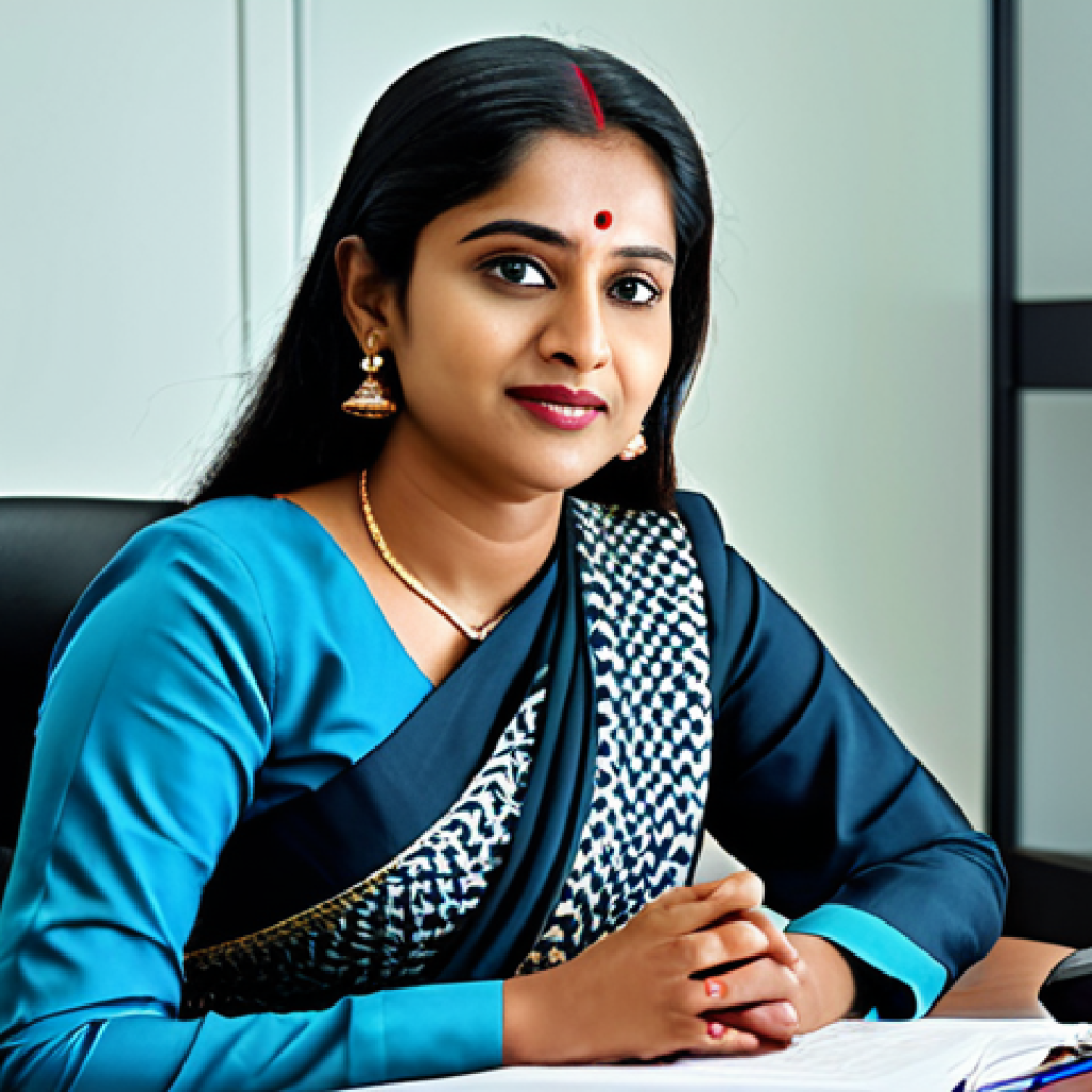 ** A businesswoman in a modest saree, sitting at a desk in a modern Dhaka office, fully clothed, appropriate attire, safe for work, perfect anatomy, natural proportions, professional photography, high quality.

**