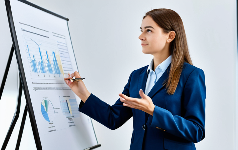 무역업계 이직 성공 전략 - **Prompt:** "A woman with a friendly smile, wearing a modest sari, presenting data analytics on a sc... 무역업계 이직 성공 전략 - **Prompt:** "A woman with a friendly smile, wearing a modest sari, presenting data analytics on a sc...