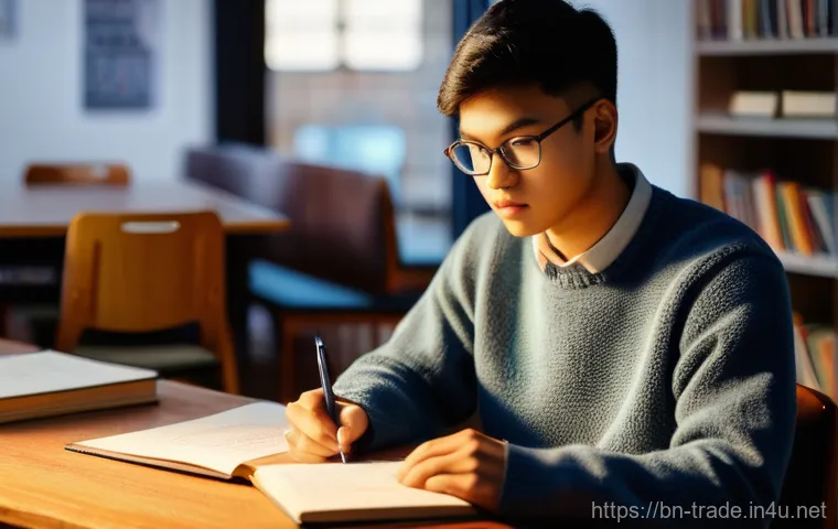 국제무역사 시험 기출문제 분석 - **Prompt for Strategic Study:**
    "A diligent young male student, approximately 20 years old, wear...