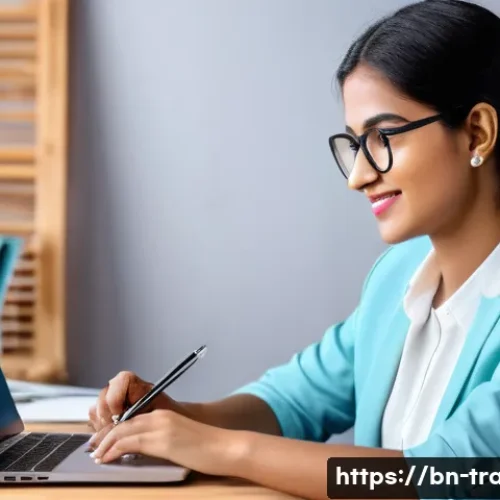 Home 27 무역업계 성공 사례 분석 - **Prompt:** A vibrant and optimistic image depicting a young Bengali entrepreneur, gender-neutral, w...