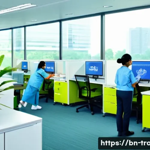 무역업계에서의 CSR 사례 - A modern corporate office environment focused on employee welfare: diverse Bengali employees wearing...